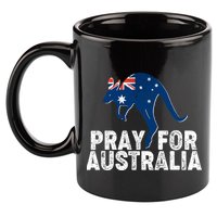 Pray for Australia Kangaroo Australian Flag 11oz C Handle Ceramic Mug
