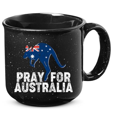 Pray for Australia Kangaroo Australian Flag 15oz Campfire Ceramic Mug