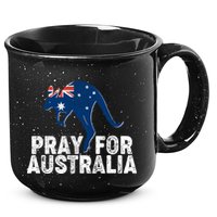 Pray for Australia Kangaroo Australian Flag 15oz Campfire Ceramic Mug