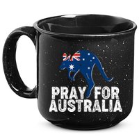 Pray for Australia Kangaroo Australian Flag 15oz Campfire Ceramic Mug