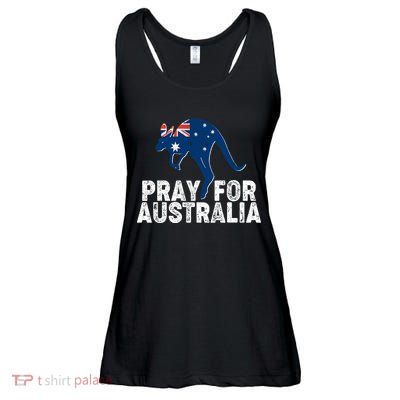 Pray for Australia Kangaroo Australian Flag Ladies Essential Flowy Tank