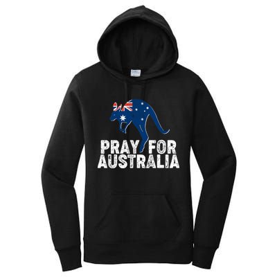 Pray for Australia Kangaroo Australian Flag Women's Pullover Hoodie
