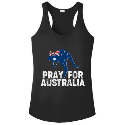 Pray for Australia Kangaroo Australian Flag Ladies PosiCharge Competitor Racerback Tank