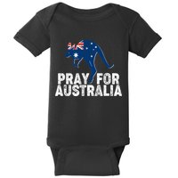 Pray for Australia Kangaroo Australian Flag Baby Bodysuit