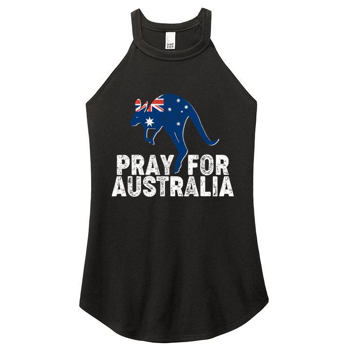 Pray for Australia Kangaroo Australian Flag Women's Perfect Tri Rocker Tank
