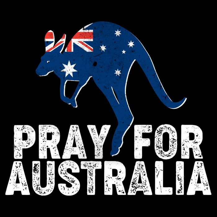 Pray for Australia Kangaroo Australian Flag Women's V-Neck T-Shirt