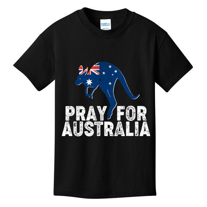 Pray for Australia Kangaroo Australian Flag Kids T-Shirt