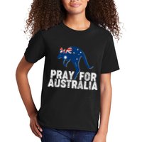 Pray for Australia Kangaroo Australian Flag Kids T-Shirt