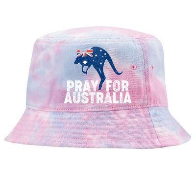 Pray for Australia Kangaroo Australian Flag Tie-Dyed Bucket Hat