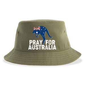 Pray for Australia Kangaroo Australian Flag Sustainable Bucket Hat