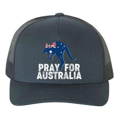 Pray for Australia Kangaroo Australian Flag Yupoong Adult 5-Panel Trucker Hat