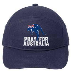 Pray for Australia Kangaroo Australian Flag 7-Panel Snapback Hat