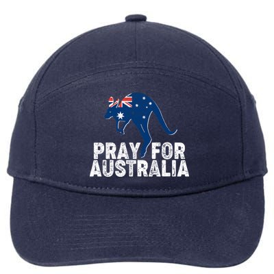 Pray for Australia Kangaroo Australian Flag 7-Panel Snapback Hat