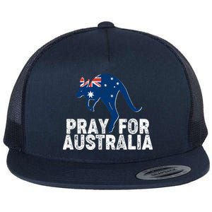 Pray for Australia Kangaroo Australian Flag Flat Bill Trucker Hat