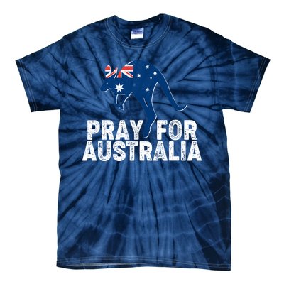 Pray for Australia Kangaroo Australian Flag Tie-Dye T-Shirt