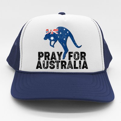 Pray for Australia Kangaroo Australian Flag Trucker Hat