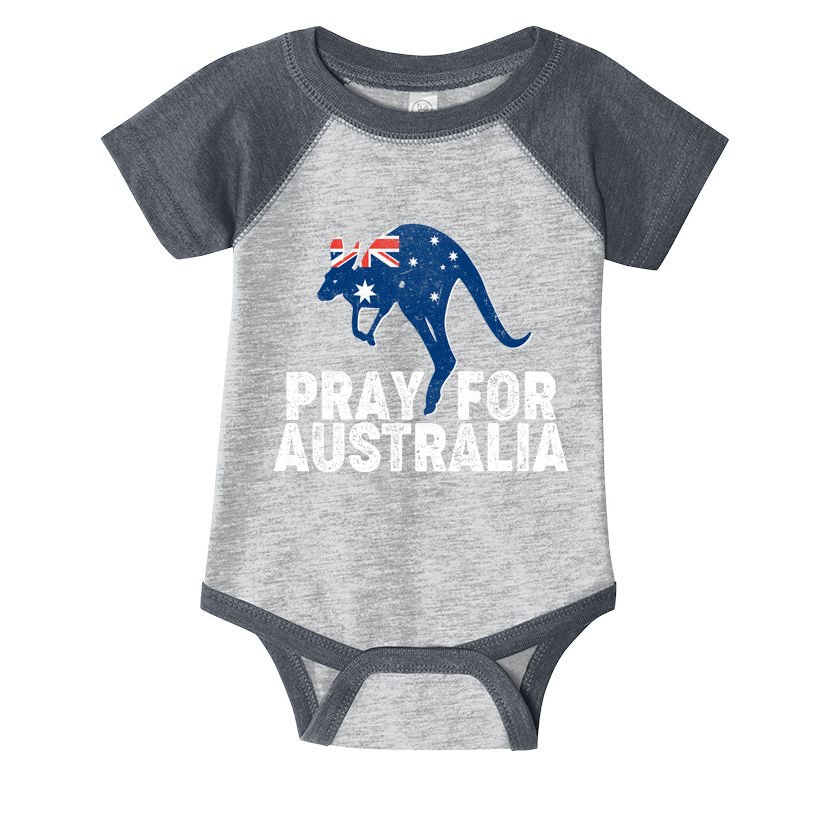 Pray for Australia Kangaroo Australian Flag Infant Baby Jersey Bodysuit