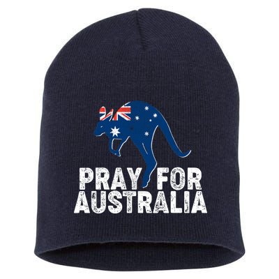 Pray for Australia Kangaroo Australian Flag Short Acrylic Beanie