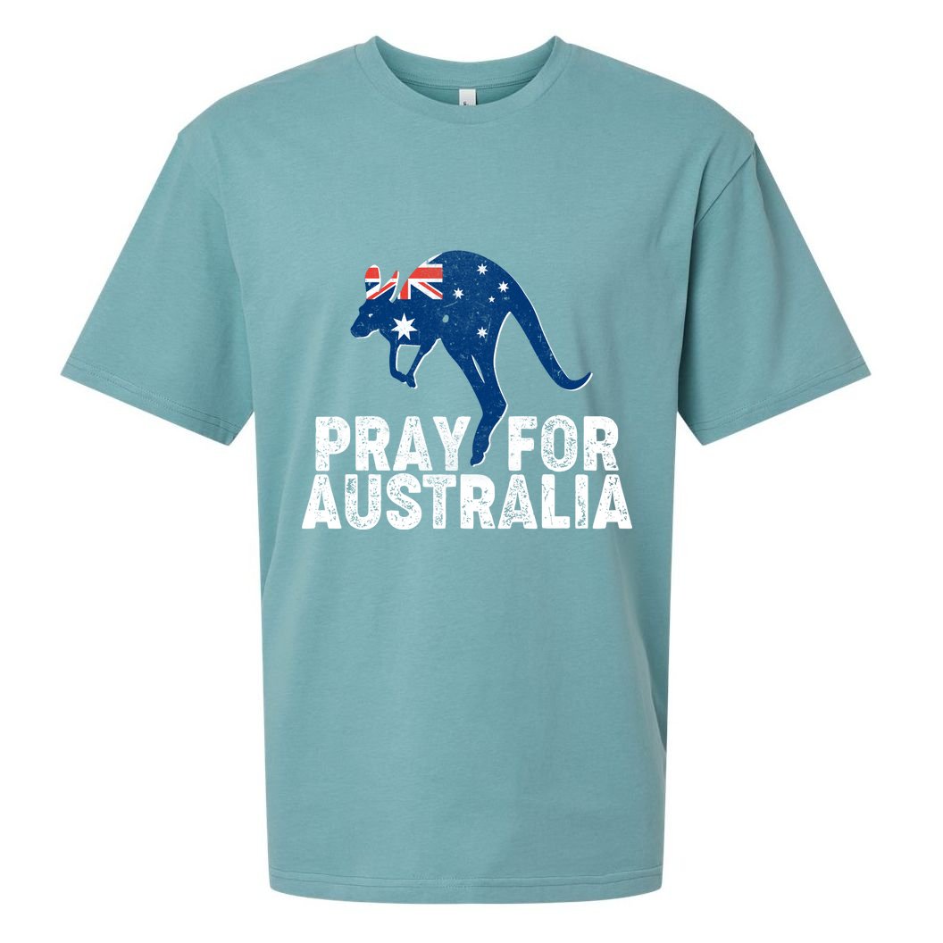 Pray for Australia Kangaroo Australian Flag Sueded Cloud Jersey T-Shirt