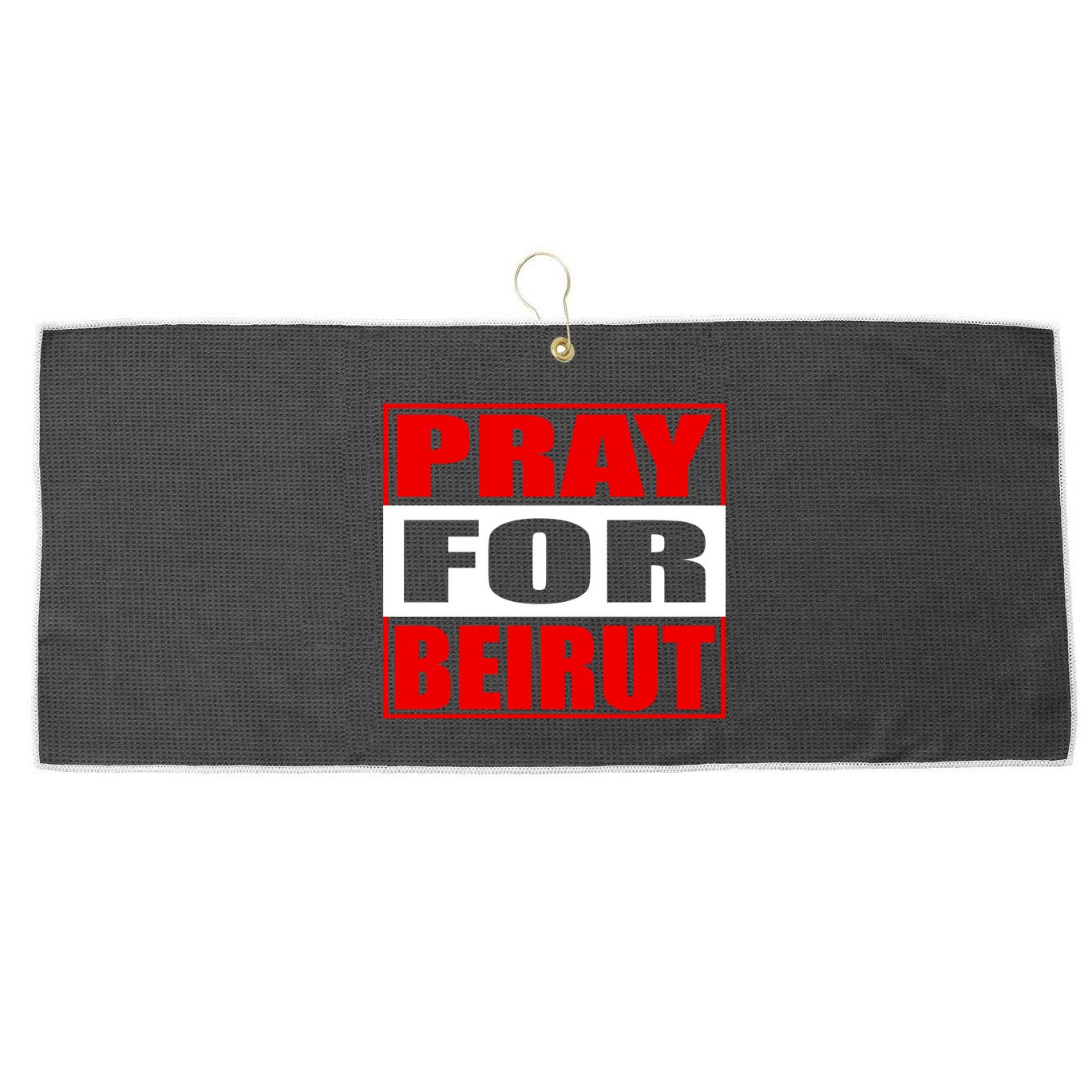 Pray For Beirut Large Microfiber Waffle Golf Towel
