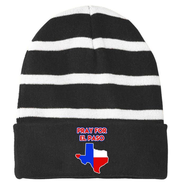 Pray For El Paso Texas Striped Beanie with Solid Band