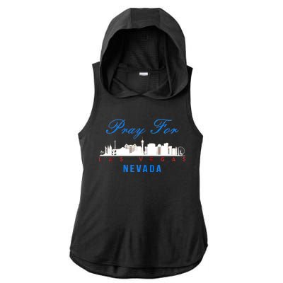 Pray For Las Vegas Nevada Ladies PosiCharge Tri-Blend Wicking Draft Hoodie Tank