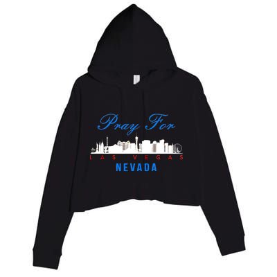 Pray For Las Vegas Nevada Crop Fleece Hoodie