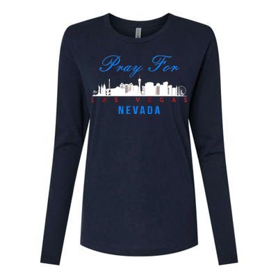 Pray For Las Vegas Nevada Womens Cotton Relaxed Long Sleeve T-Shirt