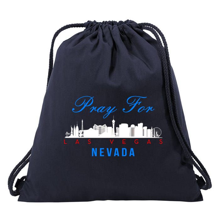 Pray For Las Vegas Nevada Drawstring Bag