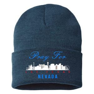 Pray For Las Vegas Nevada Sustainable Knit Beanie