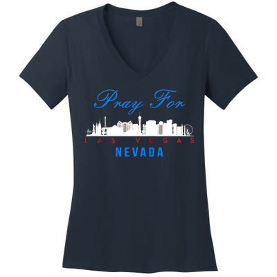 Pray For Las Vegas Nevada Women's V-Neck T-Shirt