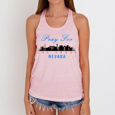 Pray For Las Vegas Nevada Women's Knotted Racerback Tank