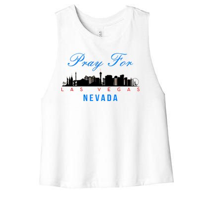 Pray For Las Vegas Nevada Women's Racerback Cropped Tank