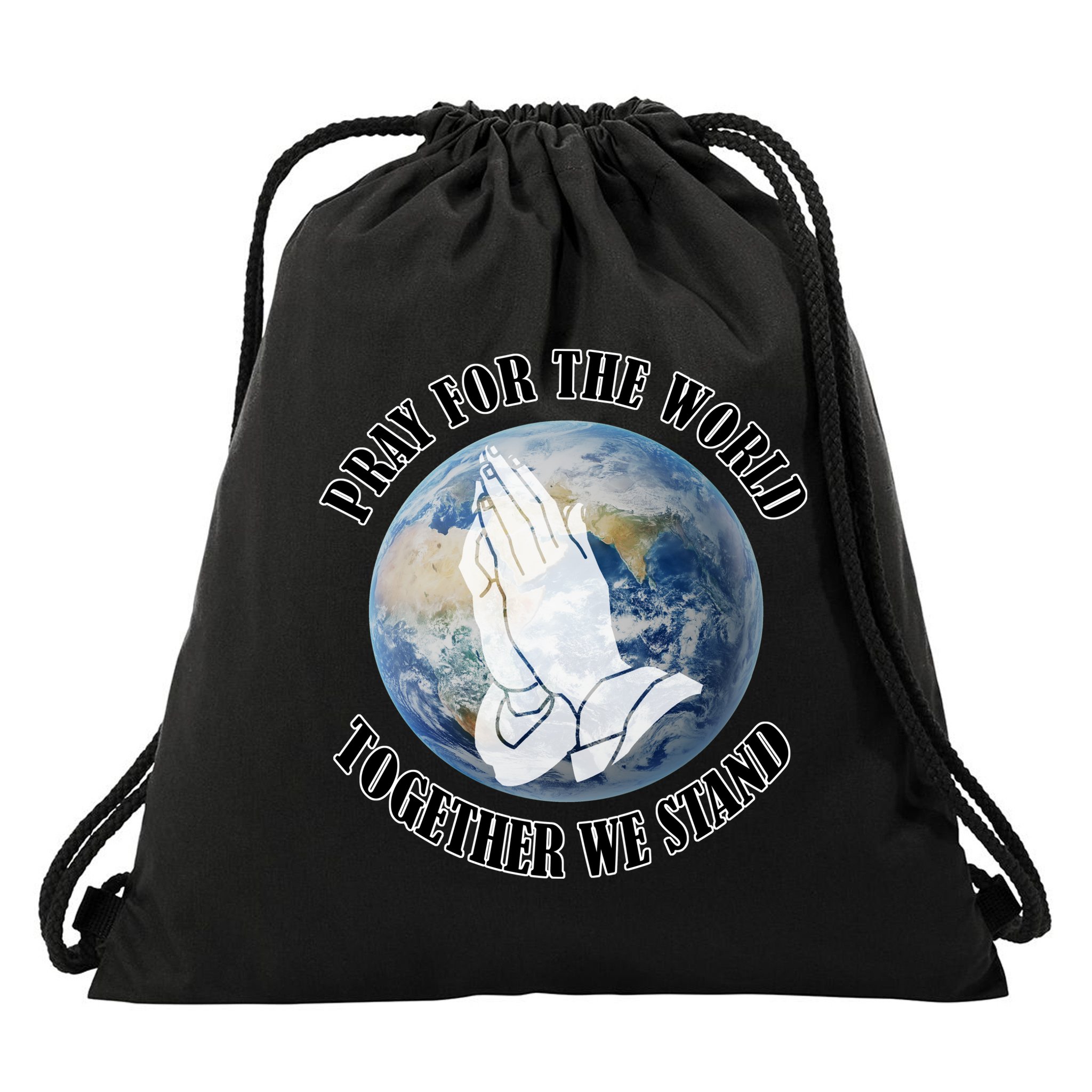 Pray For The World Together We Stand Drawstring Bag