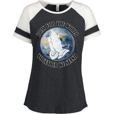 Pray For The World Together We Stand Enza Ladies Jersey Colorblock Tee