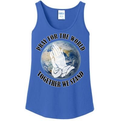 Pray For The World Together We Stand Ladies Essential Tank