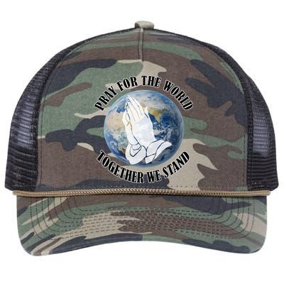 Pray For The World Together We Stand Retro Rope Trucker Hat Cap