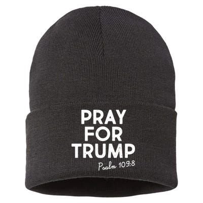 Pray For Trump Psalm 109:8 Sustainable Knit Beanie