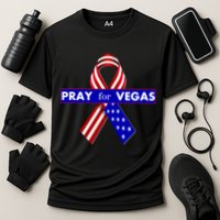 Pray For Vegas USA Flag Ribbon Cooling Performance Crew T-Shirt