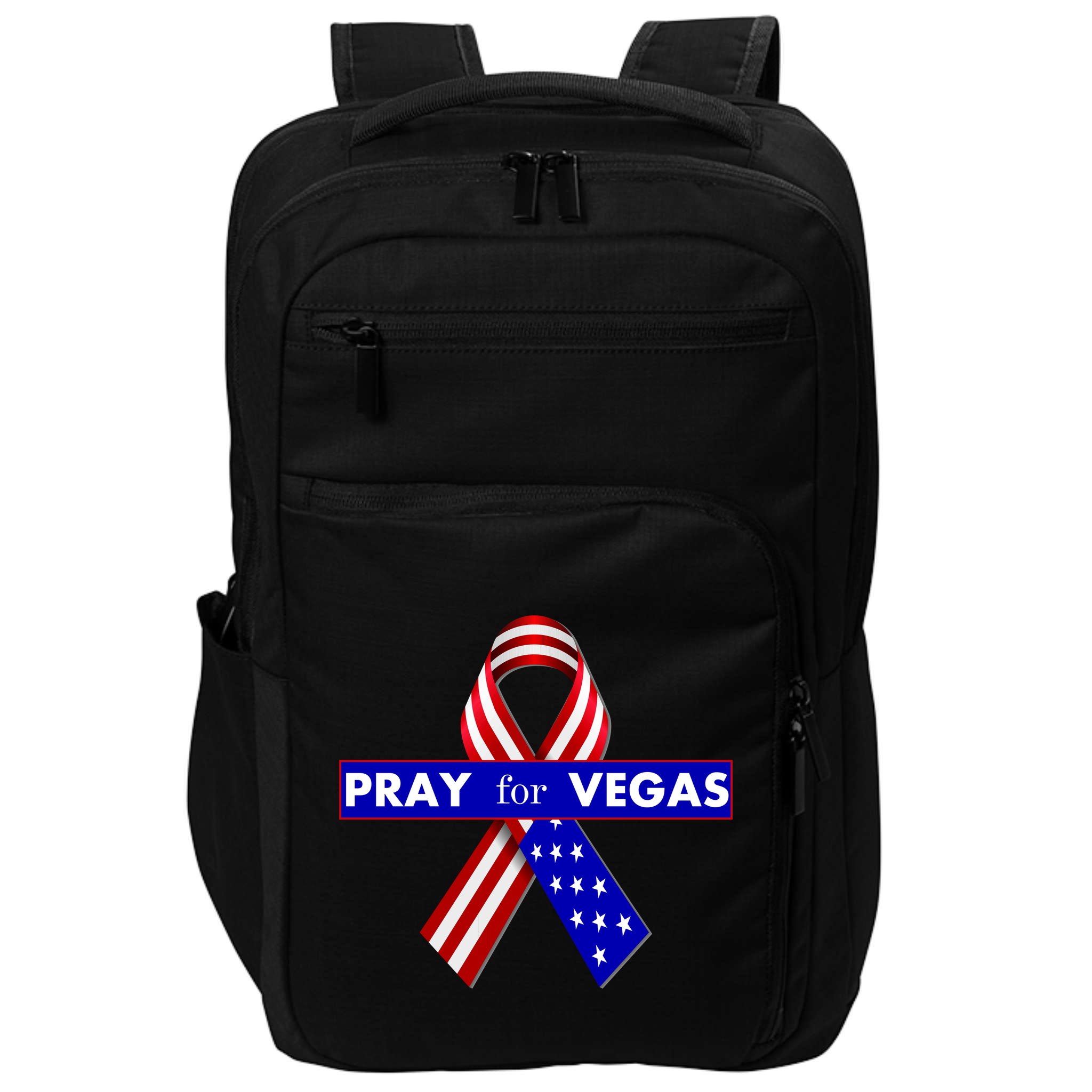 Pray For Vegas USA Flag Ribbon Impact Tech Backpack