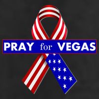 Pray For Vegas USA Flag Ribbon Adult Drive Performance Visor