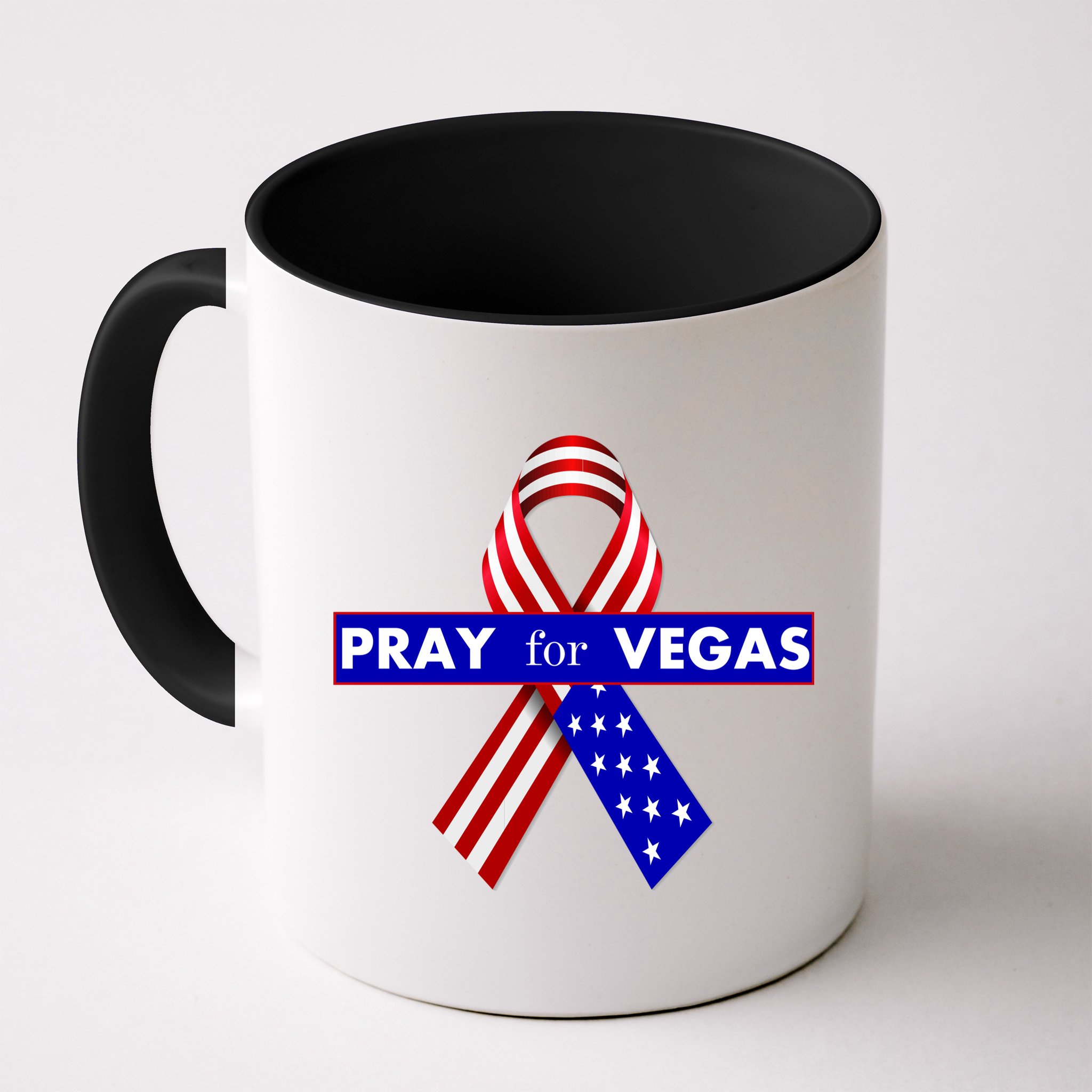 Pray For Vegas USA Flag Ribbon Mug