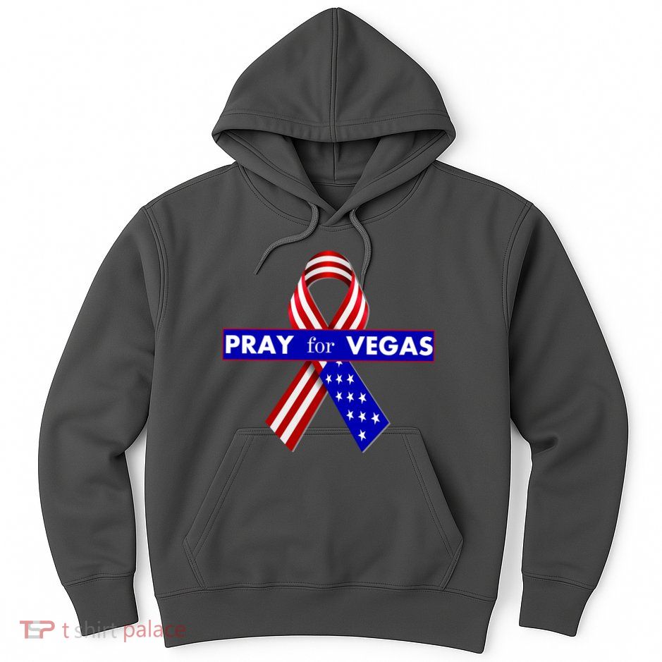 Pray For Vegas USA Flag Ribbon Hoodie