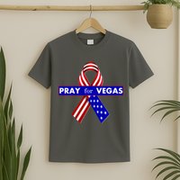 Pray For Vegas USA Flag Ribbon T-Shirt