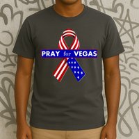 Pray For Vegas USA Flag Ribbon T-Shirt
