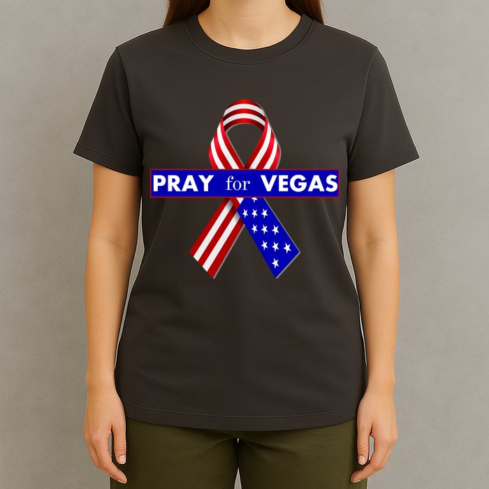 Pray For Vegas USA Flag Ribbon T-Shirt