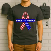 Pray For Vegas USA Flag Ribbon T-Shirt