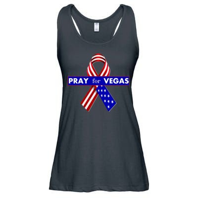 Pray For Vegas USA Flag Ribbon Ladies Essential Flowy Tank