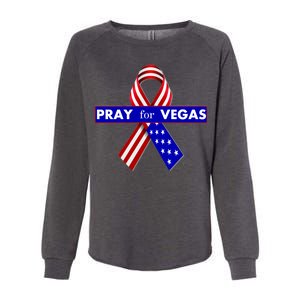 Pray For Vegas USA Flag Ribbon Womens California Wash Sweatshirt