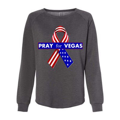 Pray For Vegas USA Flag Ribbon Womens California Wash Sweatshirt